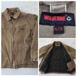 Wolverine Sante Fe Style Canvas Work Jacket Mens XL Quilt Lined Full Zip Brown